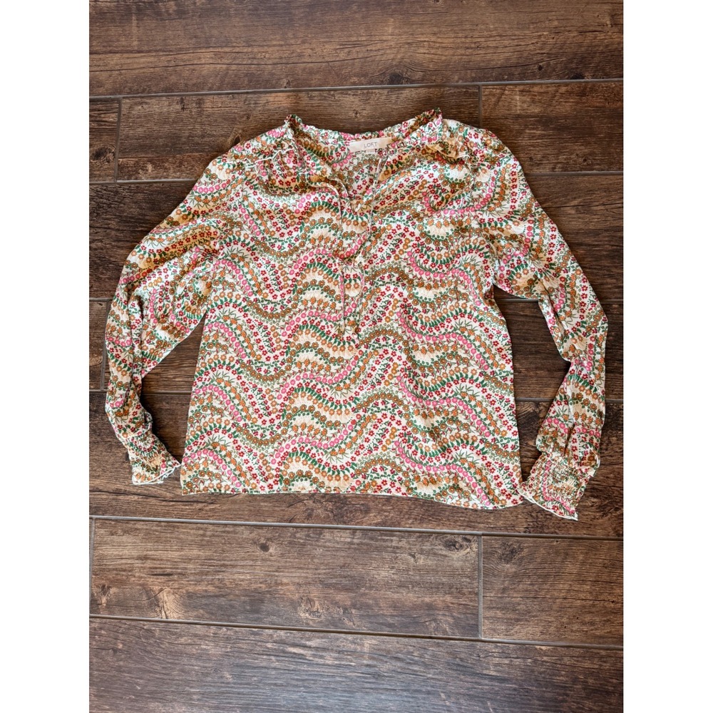 LOFT Women Small Floral Blouse